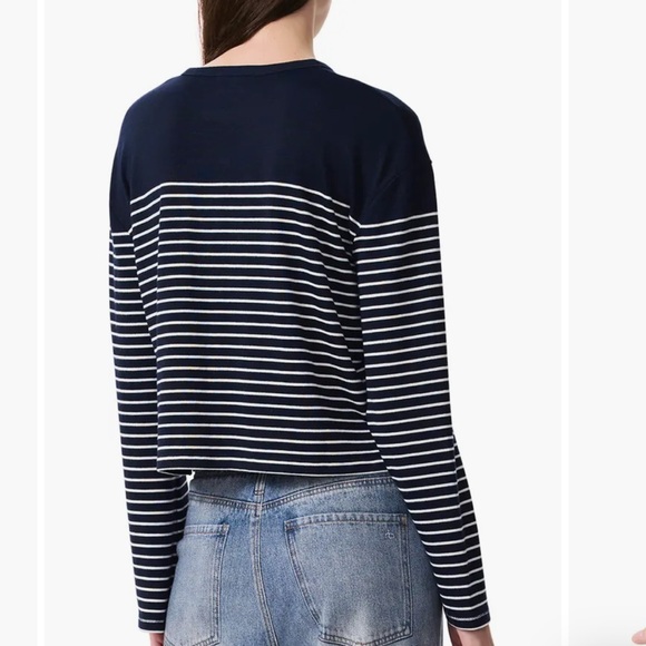 rag & bone Navy and White Striped Long Sleeve Top - Picture 2 of 8